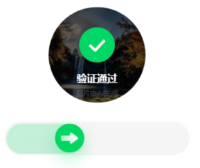 百度旋转验证码自动识别成功案例2-森林瀑布验证通过界面